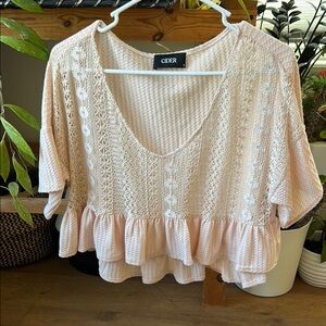 Cider Pink Lace Detail Women's Top